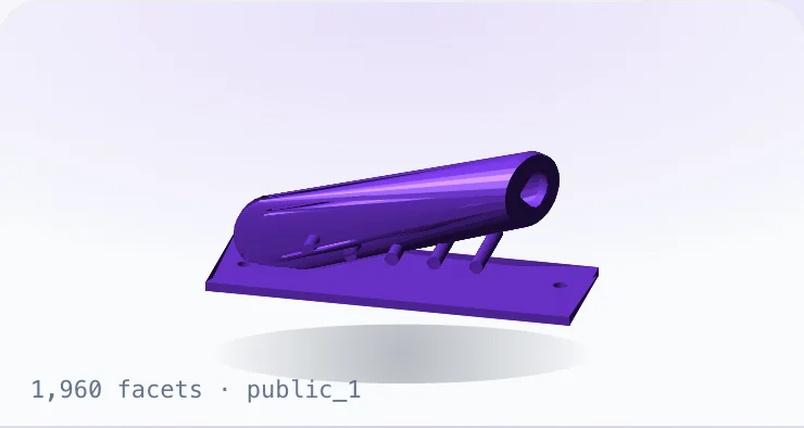 Rendered fan-duct mesh from a public OpenSCAD run